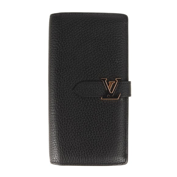LOUIS VUITTON Louis Vuitton Taurillon LV Vertical Wallet M81330 Long Bi-fold Bil - Picture 1 of 6
